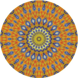 Round Machine Washable Transitional Chestnut Brown Rug, wshpat1397