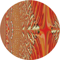 Round Machine Washable Transitional Orange Rug, wshpat139