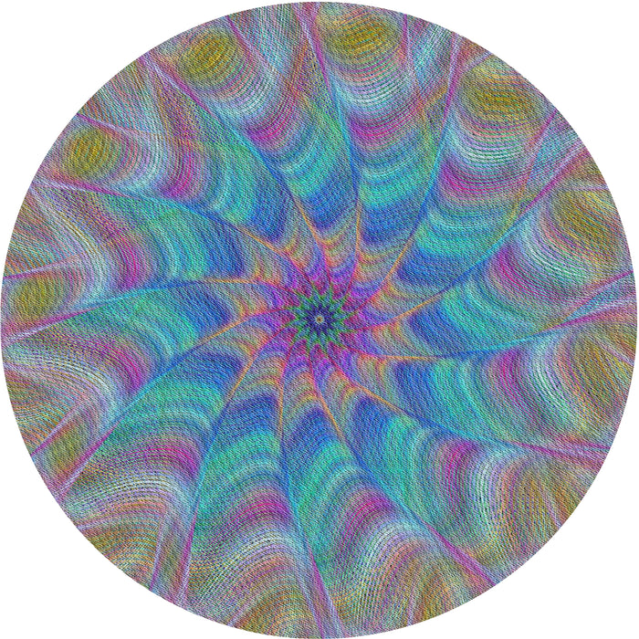 Round Patterned Purple Modern Rug, pat1406