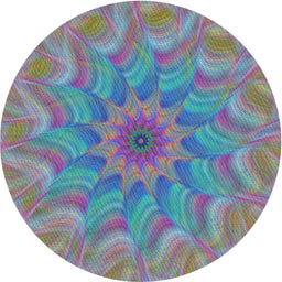 Round Machine Washable Transitional Grape Purple Rug, wshpat1406