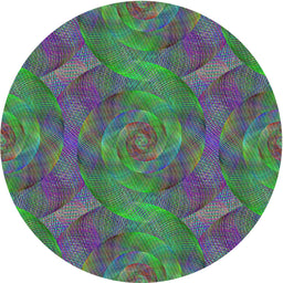 Round Patterned Green Modern Rug, pat1407