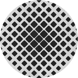 Round Patterned Platinum Gray Novelty Rug, pat140