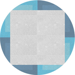 Round Patterned Blue Novelty Rug, pat1412
