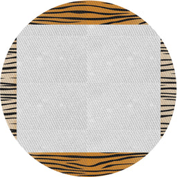 Round Machine Washable Transitional Brown Rug, wshpat1415