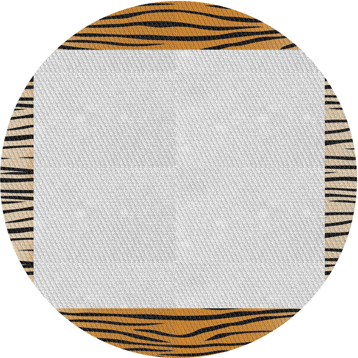 Round Machine Washable Transitional Brown Rug, wshpat1415