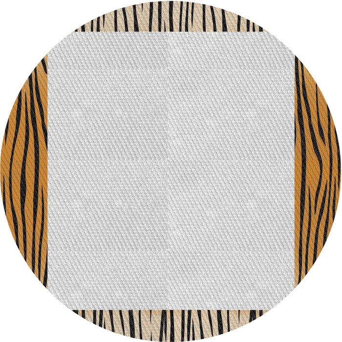 Round Machine Washable Transitional Brown Rug, wshpat1416