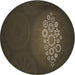 Round Patterned Mid Gray Novelty Rug, pat1424