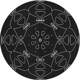 Round Patterned Gray Novelty Rug, pat1426