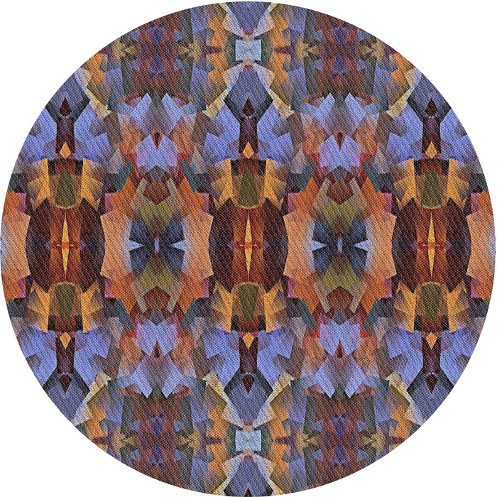 Round Machine Washable Transitional Bakers Brown Rug, wshpat1428