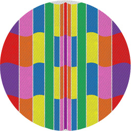 Round Patterned Pink Violet Pink Modern Rug, pat1430