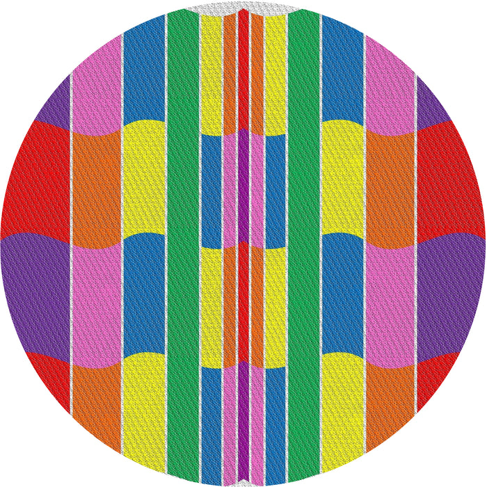 Round Patterned Pink Violet Pink Modern Rug, pat1430