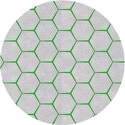 Round Patterned Light Rose Green Novelty Rug, pat1432