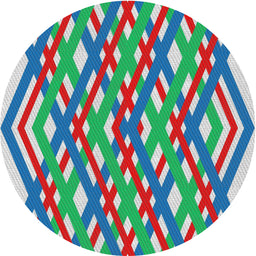 Round Patterned Blue Green Novelty Rug, pat1433