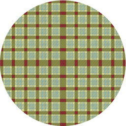 Round Patterned Green Novelty Rug, pat1436