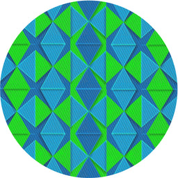 Round Patterned Spring Green Novelty Rug, pat1439