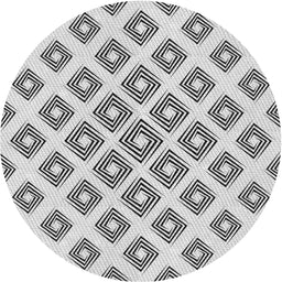 Round Machine Washable Transitional White Smoke Rug, wshpat143