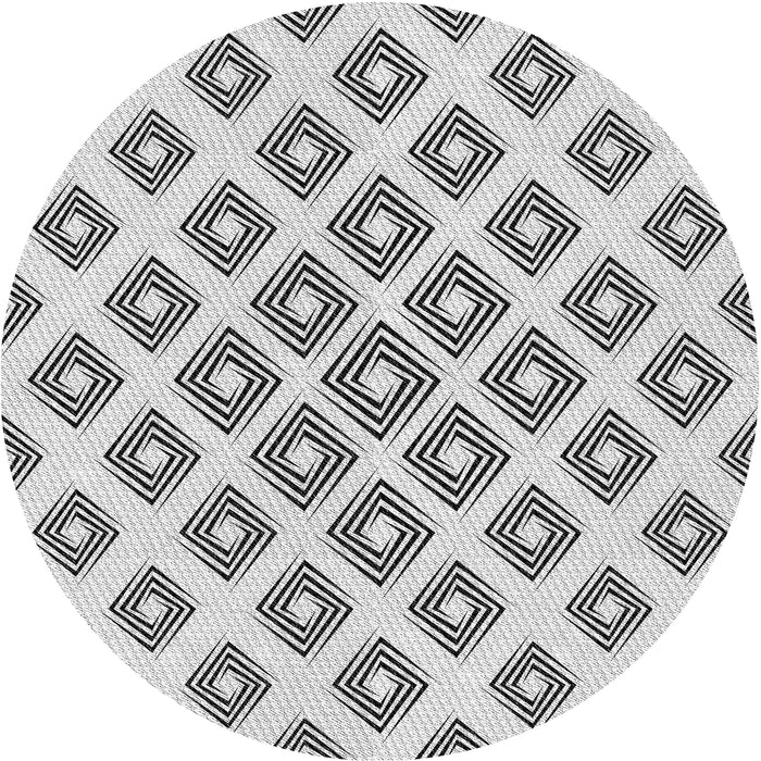 Round Machine Washable Transitional White Smoke Rug, wshpat143