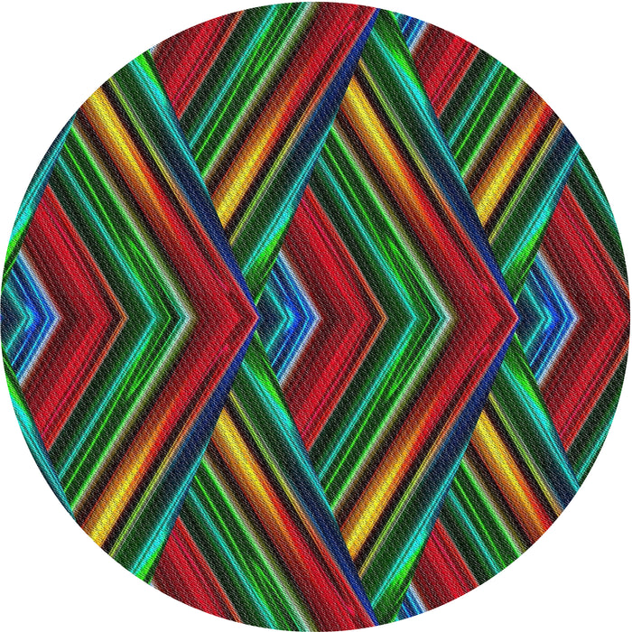 Round Patterned Forest Green Modern Rug, pat1440