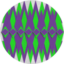 Round Machine Washable Transitional Green Rug, wshpat1442