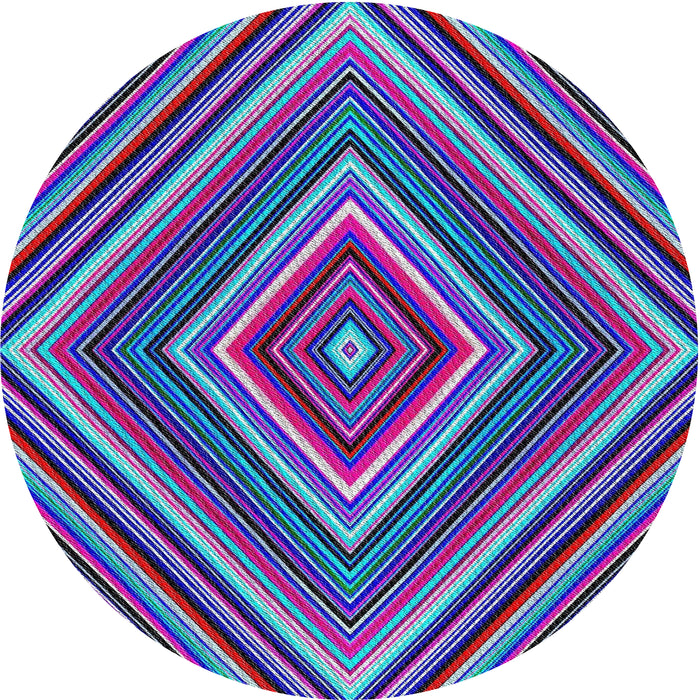 Round Machine Washable Transitional Bright Purple Rug, wshpat1444