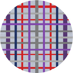 Round Machine Washable Transitional Purple Rug, wshpat1445