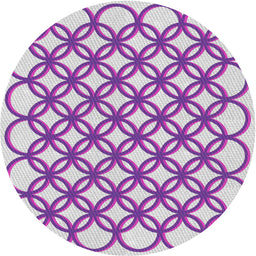 Round Patterned Dark Orchid Purple Novelty Rug, pat1446
