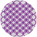 Round Patterned Dark Orchid Purple Novelty Rug, pat1446