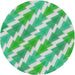 Round Patterned Green Novelty Rug, pat1447