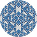 Round Patterned Jeans Blue Novelty Rug, pat1449