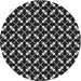 Round Patterned Dark Gray Novelty Rug, pat144