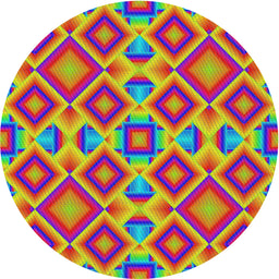 Round Patterned Burnt Pink Modern Rug, pat1451