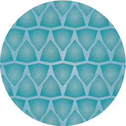 Round Machine Washable Transitional Light Sea Green Rug, wshpat1457