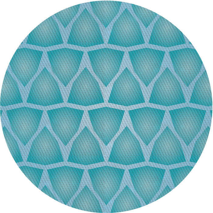 Round Machine Washable Transitional Light Sea Green Rug, wshpat1457