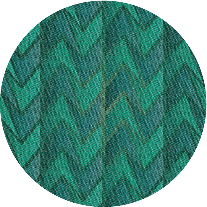 Round Machine Washable Transitional Light Sea Green Rug, wshpat1458