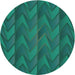 Round Patterned Light Sea Green Novelty Rug, pat1458