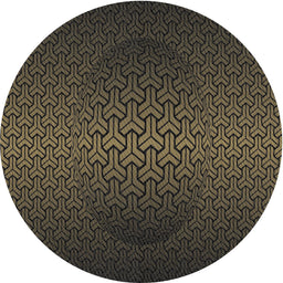 Round Machine Washable Transitional Midnight Gray Rug, wshpat1460