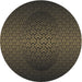 Round Machine Washable Transitional Midnight Gray Rug, wshpat1460