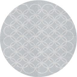 Round Machine Washable Transitional Water Blue Rug, wshpat1461