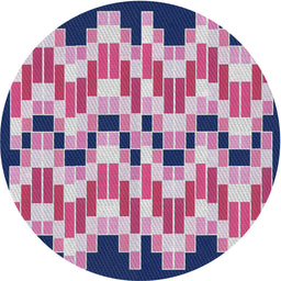 Round Machine Washable Transitional Purple Thistle Purple Rug, wshpat1462