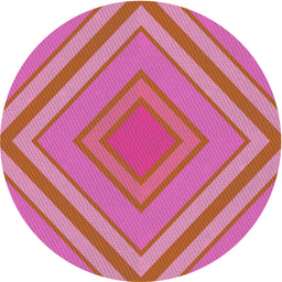 Round Patterned Pink Novelty Rug, pat1465