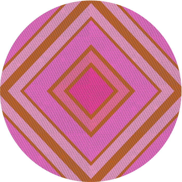 Round Patterned Pink Novelty Rug, pat1465