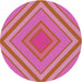 Round Patterned Pink Novelty Rug, pat1465