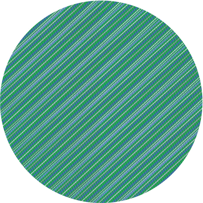 Round Machine Washable Transitional Dark Cyan Green Rug, wshpat1467