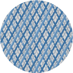 Round Machine Washable Transitional Coral Blue Rug, wshpat1468