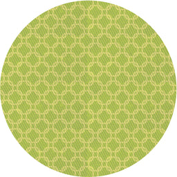 Round Machine Washable Transitional Yellow Green Rug, wshpat146