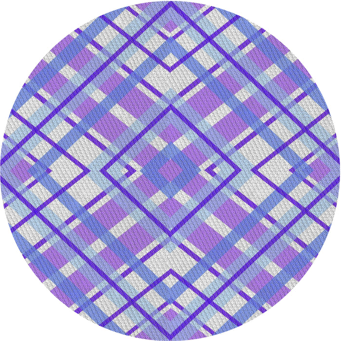 Round Patterned Blue Novelty Rug, pat1470