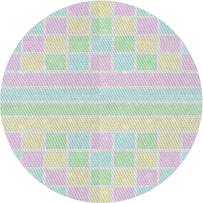 Round Machine Washable Transitional Dark Gray Rug, wshpat1472