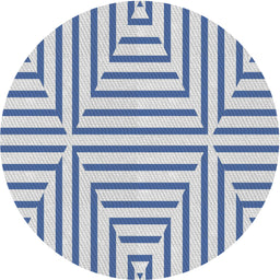 Round Patterned Platinum Gray Novelty Rug, pat1475