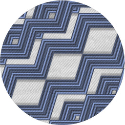 Round Patterned Blue Novelty Rug, pat1476