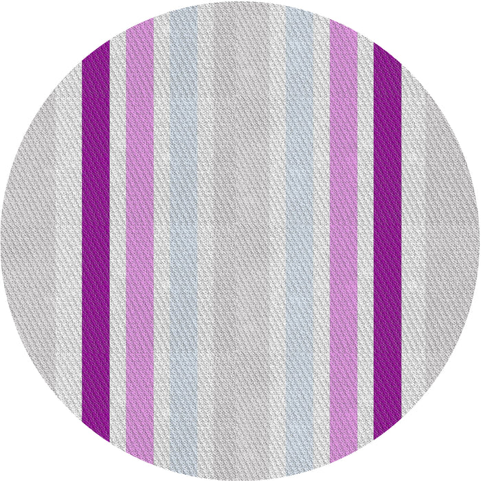 Round Patterned Platinum Gray Novelty Rug, pat1477